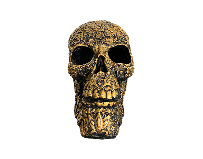 Desierto Celda de poder milicia Escultura decorativa CALAVERA grande dorado | MCHomes