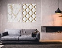 CUADRO LIENZO BLANCO CON DORADO EN FORMA DE FISURAS (120×86cm)