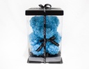 FIGURA DECORATIVA ROSE BEAR AZUL CON LISTÓN NEGRO (28.5×20×20cm)