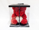 FIGURA DECORATIVA ROSE BEAR ROJO CON CORAZÓN BLANCO (32×35×35cm)