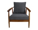SILLÓN OCASIONAL DE PAROTA FINA CON COJINES DE TELA ELEMENT DARK GREY (86×72×76cm)