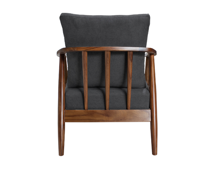 SILLÓN OCASIONAL DE PAROTA FINA CON COJINES DE TELA ELEMENT DARK GREY (86×72×76cm)