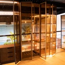 ARMARIO DE ALUMINIO/CRISTAL CON LUZ LED (240×90×55cm) (MÓDULO CON COLGADOR, REPISA Y ZAPATERO)