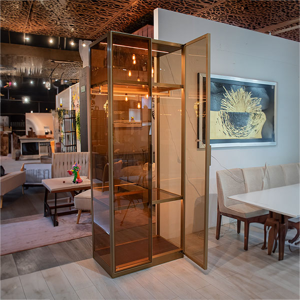 ARMARIO DE ALUMINIO/CRISTAL CON LUZ LED (MÓDULO CON COLGADOR Y REPISA) - MOD. VAC1-240-90B-LM
