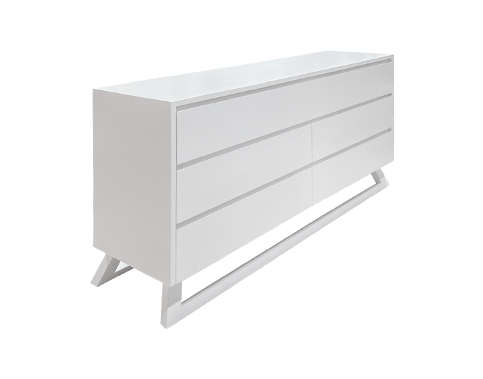 CÓMODA SÚH MADERA DE PINO COLOR BLANCO (76×140×41cm)