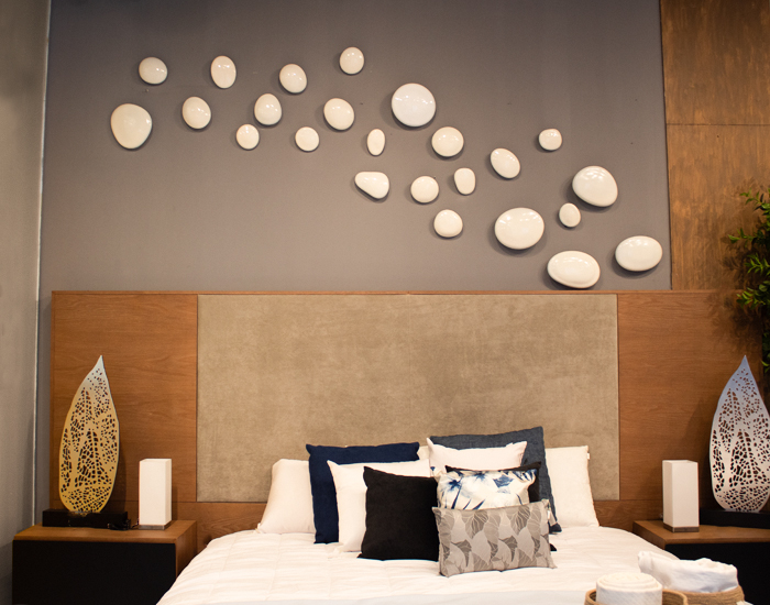 DECORACIÓN DE PARED SET LUNETAS CRISTAL SOPLADO BLANCO (24 PZAS)