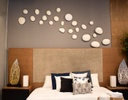 DECORACIÓN DE PARED SET LUNETAS CRISTAL SOPLADO BLANCO (24 PZAS)