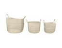 SET CHAROLA DE MIMBRE NATURAL RECTANGUALAR (3 PZAS) - MOD. MCH.CHA.0013