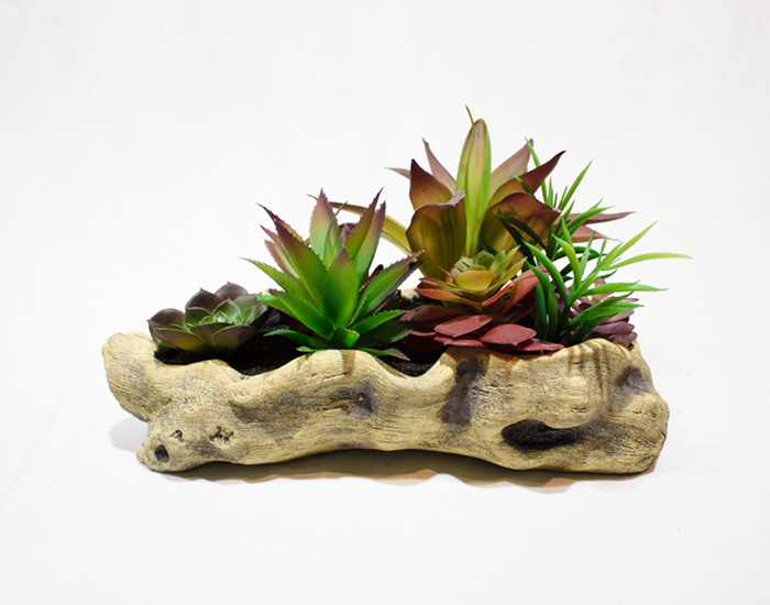 MACETA GAMORA LIRIOS DE AGUA CON BASE DE YESO (20×34×15cm) - MOD. MCH.PLT.0118
