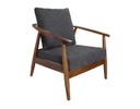 SILLÓN OCASIONAL DE PAROTA FINA CON COJINES DE TELA ELEMENT DARK GREY (86×72×76cm)
