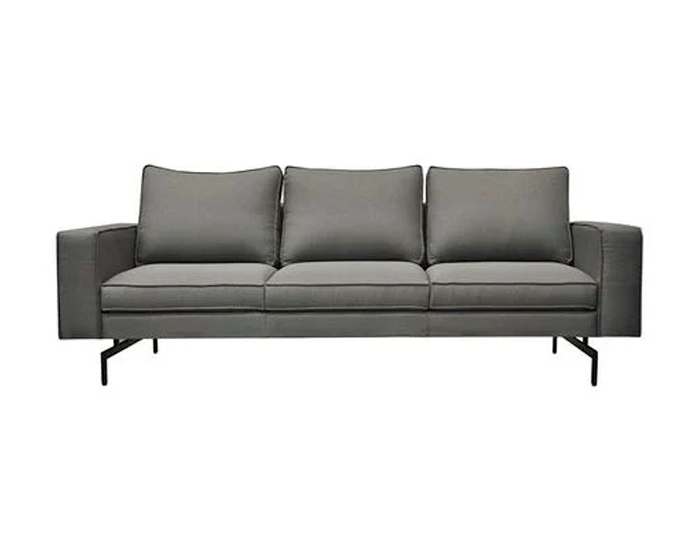 SOFÁ 3 PLAZAS AROMA COLOR GRIS PIZARRA CON PATAS NEGRAS (74×237×100cm)