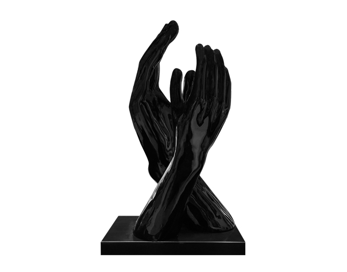 Escultura decorativa MANOS cruzadas negro | MCHomes