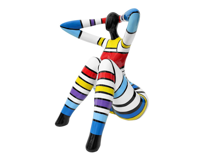 ESCULTURA DECORATIVA MUJER EJERCITIDANDOSE MULTICOLOR (33×19×26cm)