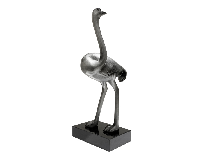 ESCULTURA DECORATIVA AVESTRUZ LOUIE SATINADO (47×18×13cm)