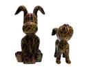 ESCULTURAS DECORATIVAS PERROS ODY MULTICOLOR (2 PZAS)