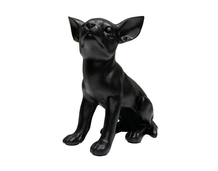 ESCULTURA DECORATIVA PERRO CHIHUAHUA FIDU NEGRO (19×10×16.5cm)