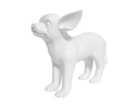 ESCULTURA DECORATIVA CHIHUAHUA PARADO BLANCO (18×14×21cm)