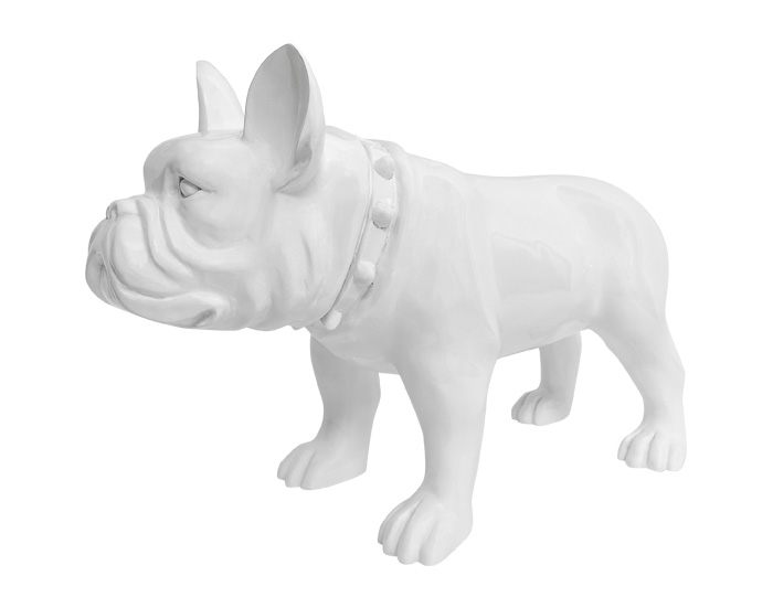 ESCULTURA DECORATIVA BULLDOG FIRU BLANCO (24×16×35cm)