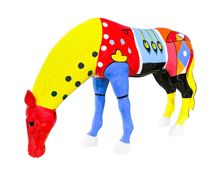 ESCULTURA DECORATIVA CABALLO ZEUS MULTICOLOR (36×58×15cm)
