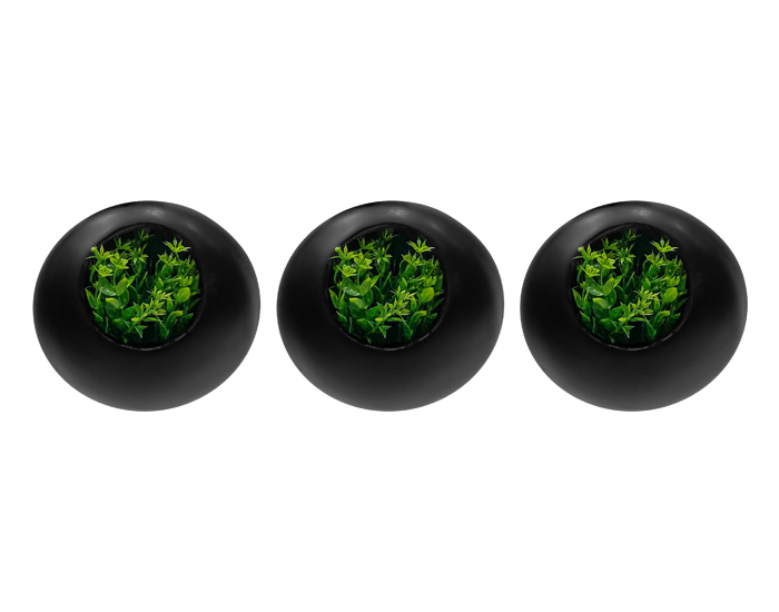 MACETAS DE PARED DECORATIVAS SET JARDINERA ECLIPSE NEGRO (3 PZAS) - MCH.MAC.0061