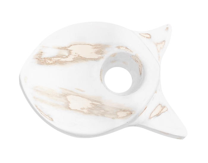 DECORACIÓN DE PARED PEZ PALOMETA ACUARIO BLANCO (15×20×4cm) - MOD. MCH.FIG.0413