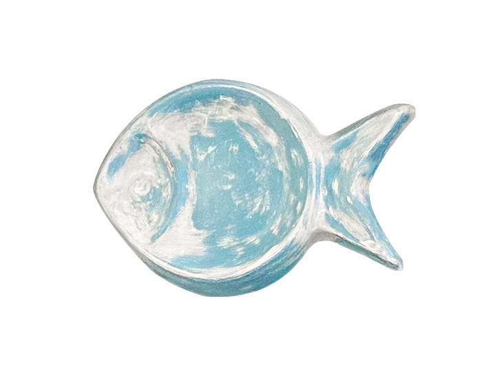 DECORACIÓN DE PARED PEZ SARGO ACUARIO AZUL CON BLANCO (16×18×4.5cm) - MOD. MCH.FIG.0408