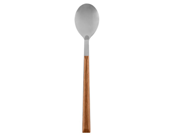 CUBIERTO CUCHARA PARA POSTRE ACABADO MADERA DE ACERO INOXIDABLE