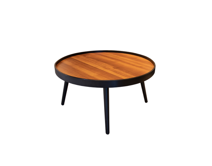 MESA DE CENTRO LUM CUBIERTA Y BASE MADERA DE NOGAL (39×76cm)