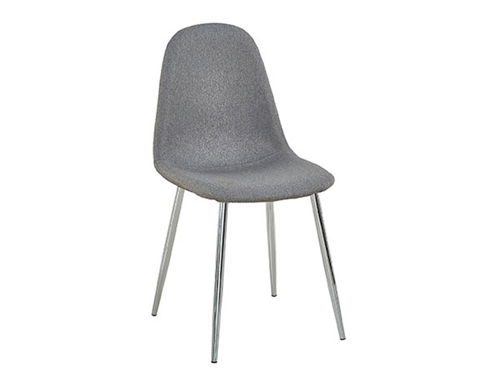 SILLA FANSY COLOR GRIS PERLA BASE METAL CROMO (88×40×40cm)