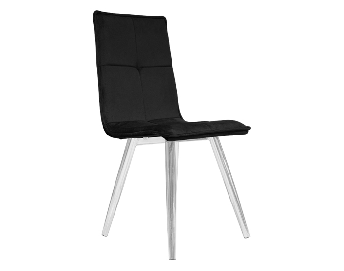 SILLA HOP COLOR NEGRO BASE METAL CROMO (90×46×39cm)