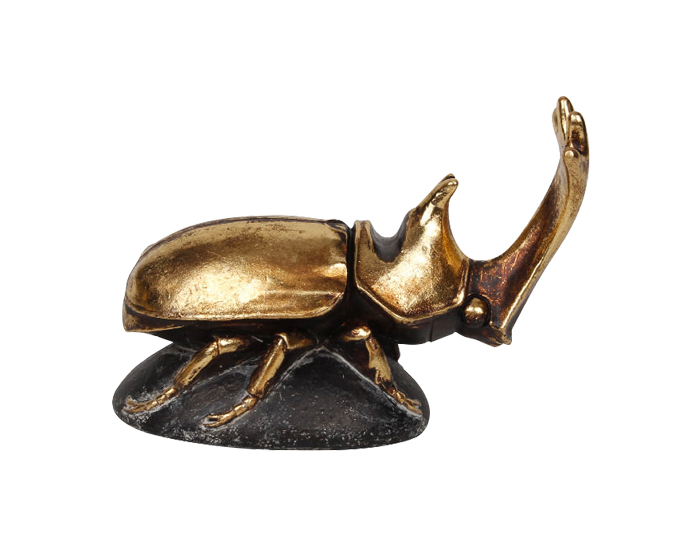 FIGURA DECORATIVA ESCARABAJO ZAREK DORADO Y NEGRO (11.5×15×6.5cm)