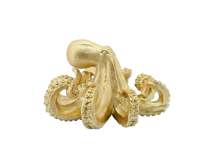 FIGURA DECORATIVA PULPO DORADO (15.5×27cm)