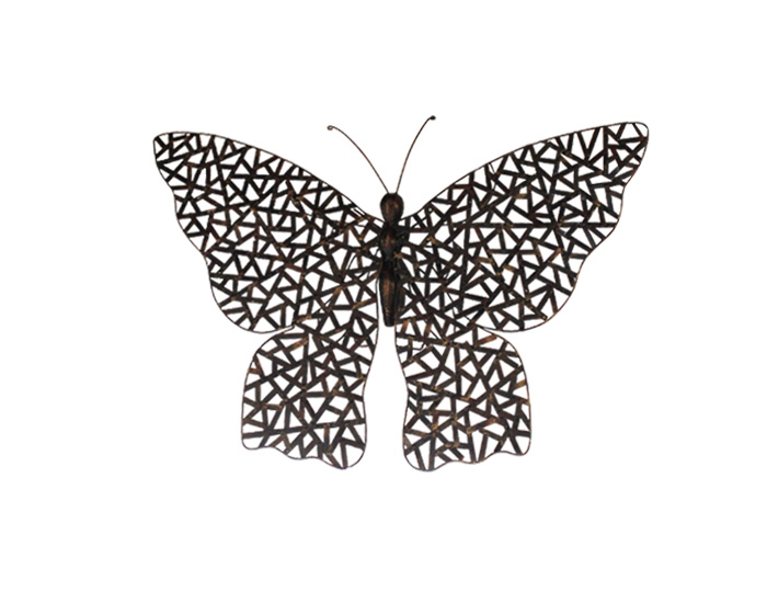 FIGURA DECORATIVA MARIPOSA DE HIERRO COLOR GRIS CENIZA