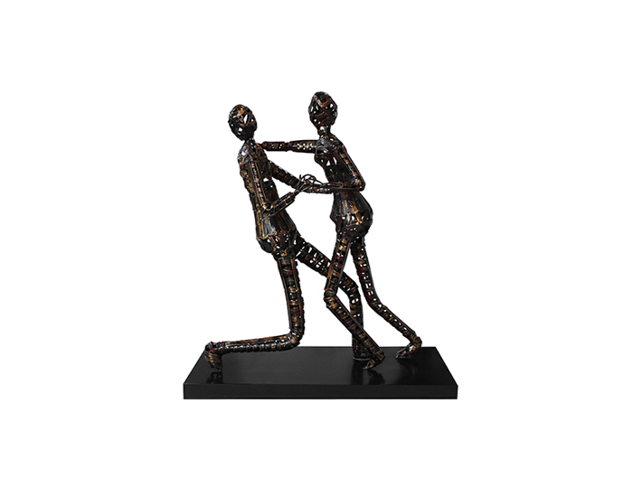 FIGURA DECORATIVA PAREJA BAILANDO DE HIERRO COLOR BRONCE - MOD. MCH.FIG.0448