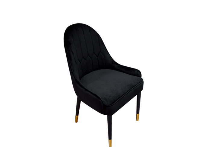 SILLA BRAGA COLOR NEGRO MADERA NEGRO/DORADO (92×54×48cm)