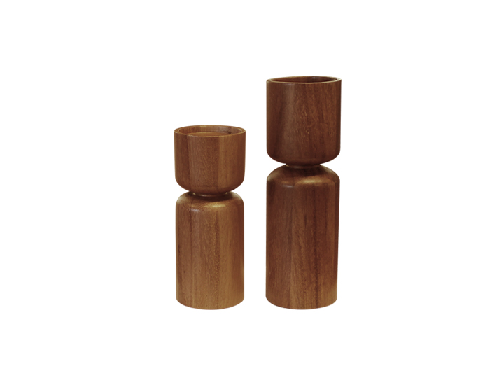 SET DE PORTAVELAS VERO MADERA (2 pzs)