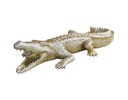 ESCULTURA DECORATIVA COCODRILE DORADO (69×28×15cm)
