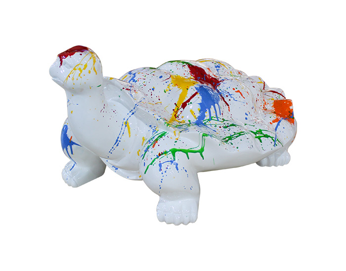ESCULTURA DECORATIVA TORTUGA MULTICOLOR (58×30×41cm)