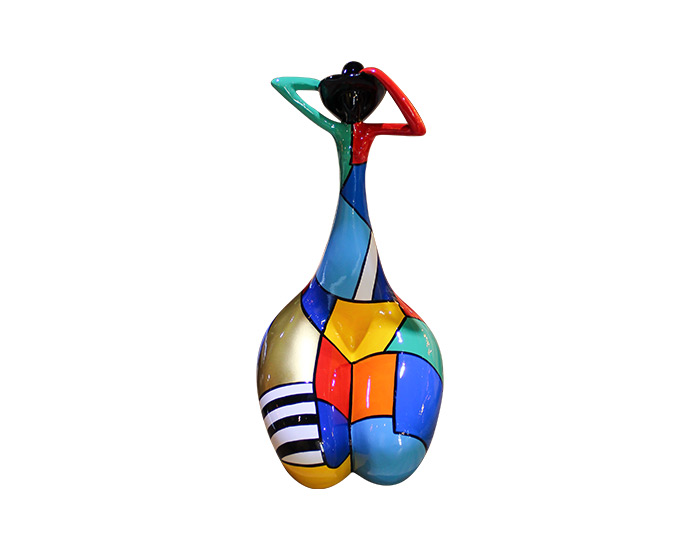 ESCULTURA DECORATIVA VENUS MULTICOLOR BRAZOS VERDE/NARANJA (23×20×43cm)