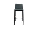 BANCO PARA BARRA BELGRADE CUERO MICROFIBRA GRIS CON BASE DE ACERO INOXIDABLE NEGRO (89×54×40cm)