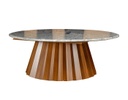 MESA DE CENTRO DONATELLA – GRANITO BLANCO Y BASE DE MADERA (42×110 CM)