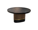 MESA DE CENTRO ATENEA – LUJO Y ESTILO EN NOGAL, NEGRO Y DORADO (80×80×40 cm)