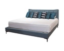 CAMA KING SIZE COLOR VERDE CON RESPALDO EN RAYAS (200×190cm)