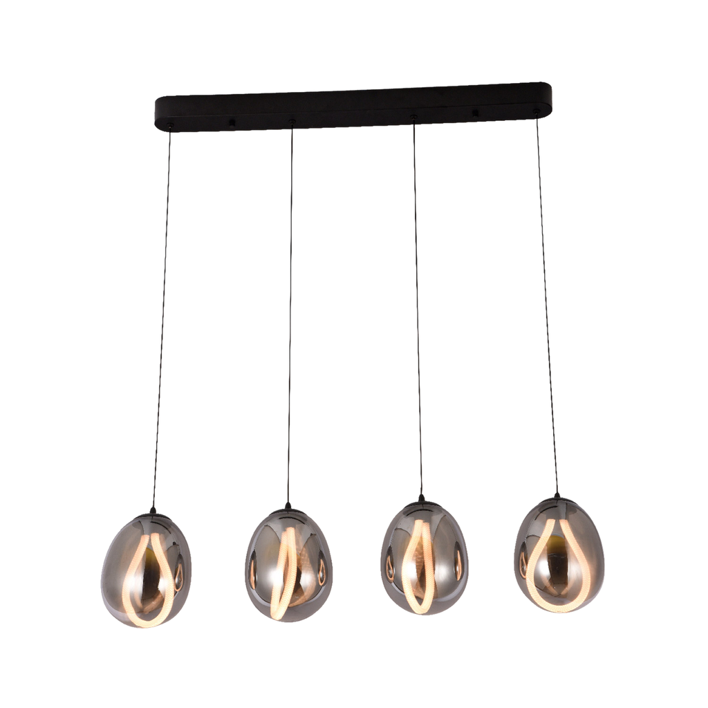 LAMPARA COLGANTE DE ACERO INOXIDABLE (168X70X15CM)
