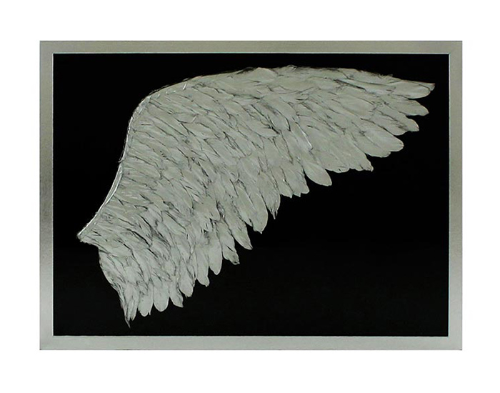 CUADRO ALA DERECHA PLUMAS PLATEADAS (60×80×4.5CM)