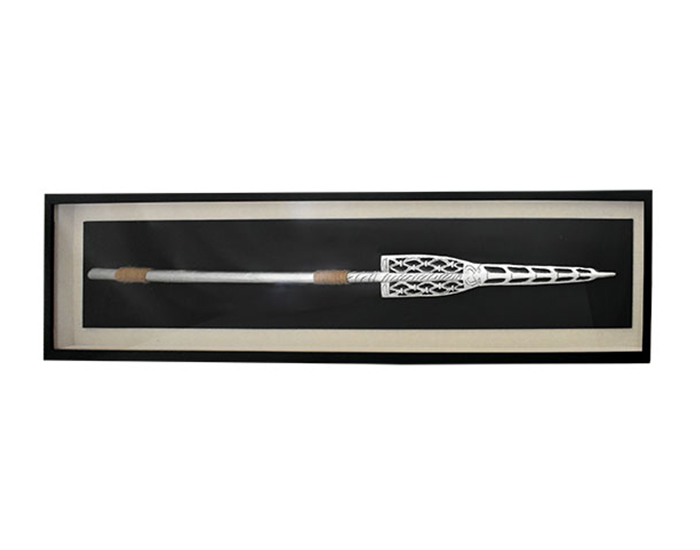 CUADRO LANZA MEDIEVAL ll PLATA CON YUTE (40×200×5cm)