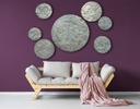 DECORACIÓN DE PARED SET DE DIÁMETROS TERMILÁN DE CRISTAL TERMOFORMADO (7 PZAS)