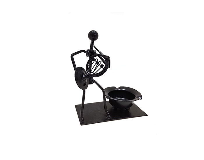 ESCULTURA CENICERO MÚSICO ARTE EN ACERO (17×13×8cm) - MOD. MCH.ESC.0212