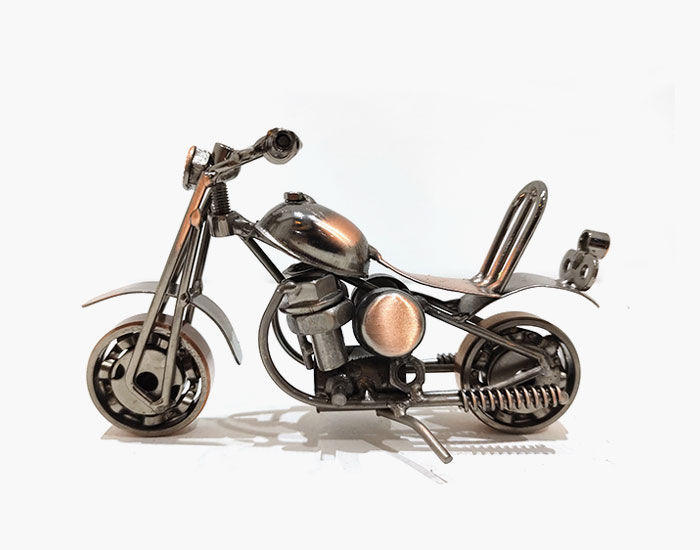 ESCULTURA DECORATIVA MOTOCICLETA 3 ARTE EN ACERO (8×14×7cm) - MOD. MCH.ESC.0216