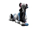 ESCULTURA DECORATIVA PERRO ACOSTADO MULTICOLOR (36×80×34cm)